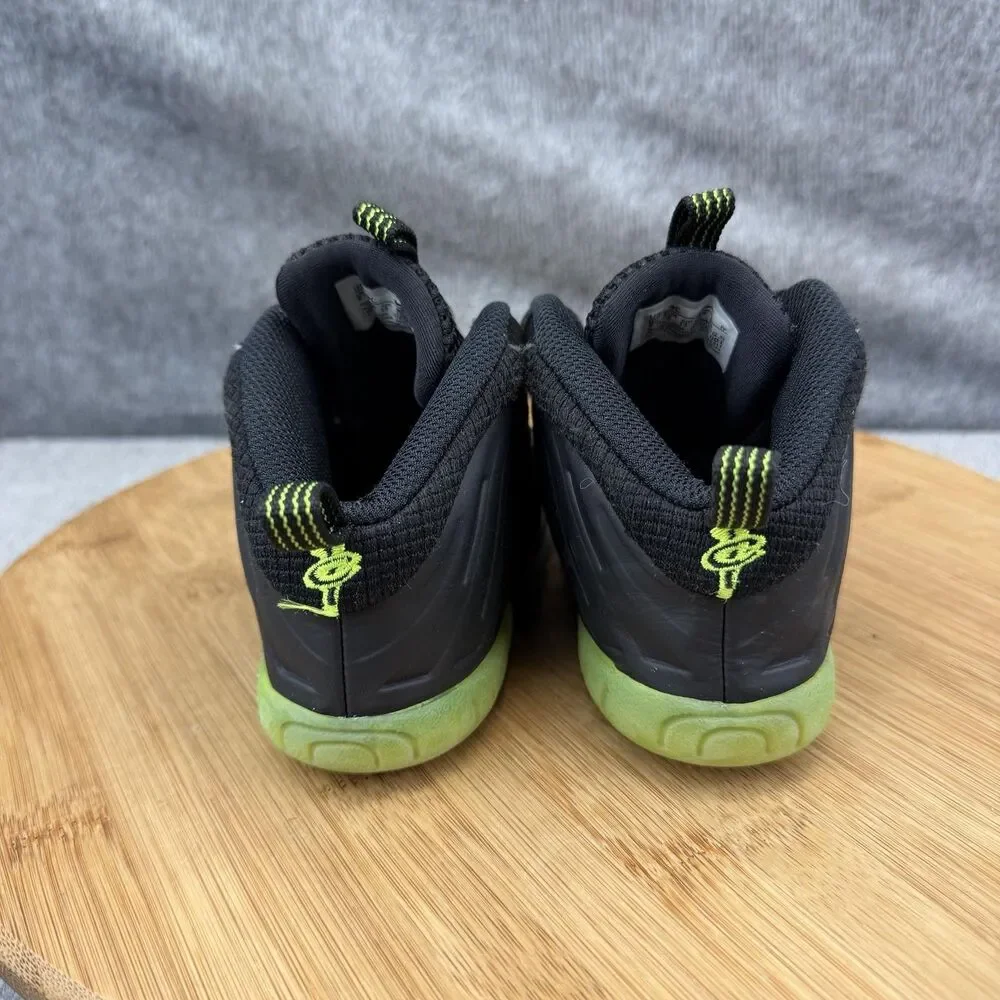 Nike Little Posite One Shoes Toddler Size 9C Black Volt HF0975-001 No Insoles